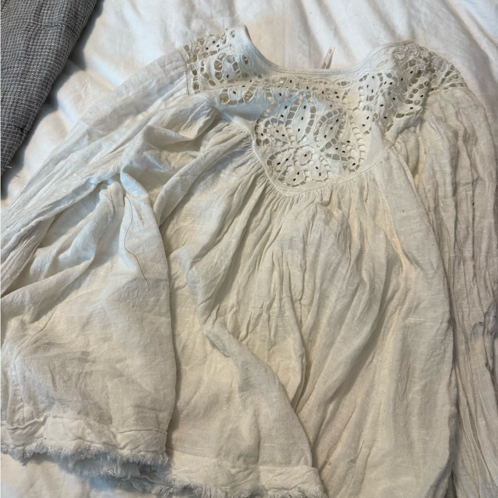 Free People White Lace Blouse